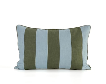 Handmade Striped Linen Pillow | Nordic Patchwork Cushion