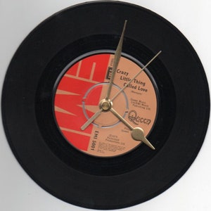 Queen / Freddie Mercury 7" väggklocka med vinylskiva