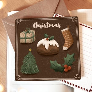 Tarjeta de felicitación navideña vintage, postal de lujo, feliz navidad, tarjetas navideñas, tarjetas festivas, tarjetas navideñas, bellas artes, tarjeta navideña