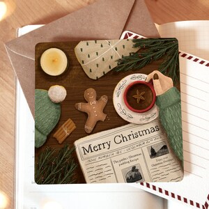 Carte de voeux Christmas Vibes, carte postale de luxe, joyeux Noël, cartes de Noël, cartes de fête, cartes de Noël, impression d'art, carte de Noël