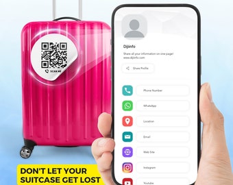 Customizable QR Code | Suitcase tag | Luggage Tag | Add your information and change it at any time | Customizable Suitcase Contact Label