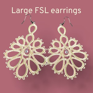 Free Standing Lace  Earrings Tatting  machine embroidery design FSL pattern digital embroidery design  jewerly embroidery motif