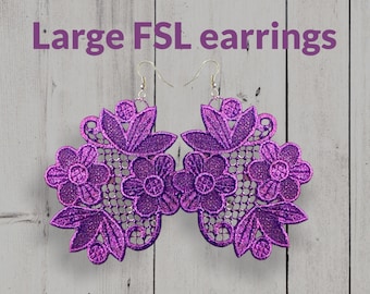 Lage Free Standing Lace Ohrringe Stickdatei FSL Stickmuster digitale Stickdatei Stickdatei Stickmotiv