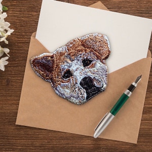Hachiko brooch  Miniature realistic machine embroidery design Pet dog realistic pattern puppy embroidery motif