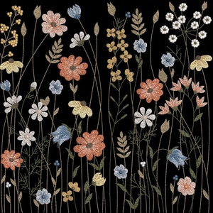 Machine embroidery design wildflowers and herbs