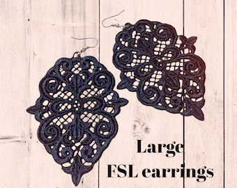 Lage Free Standing Lace Ohrringe Stickdatei FSL Stickmuster digitale Stickdatei Stickdatei Stickmotiv