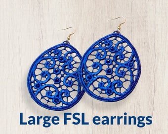 Lage Free Standing Lace Ohrringe Stickdatei FSL Stickmuster digitale Stickdatei Stickdatei Stickmotiv