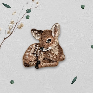 Fawn and fawn brooch machine embroidery designs Digital embroidery pattern Animal embroidery motif  Embroidery design for children