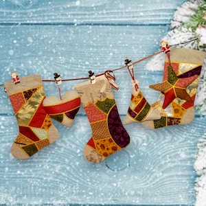 Christmas set of machine embroidery designs in the patchwork style Machine Embroidery Pattern Chtistmas embroidery motif