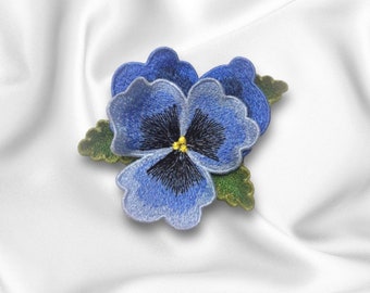Penséer FSL maskinbroderimönster Fristående spetsbroderimönster 3D-broderimotiv Blomma FSL broderibrosch FSL hårnål