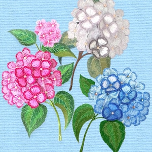 Hydrangea 3D flowers set machine embroidery designs digital embroidery pattern home and clothing décor embroidery motif 3D embroidery design