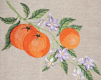 Mandarinenzweig mit 3DBlumen Stickmaschine Stickmuster digitales Stickmuster Blumenstickmotiv Blumenstickerei Kleidung