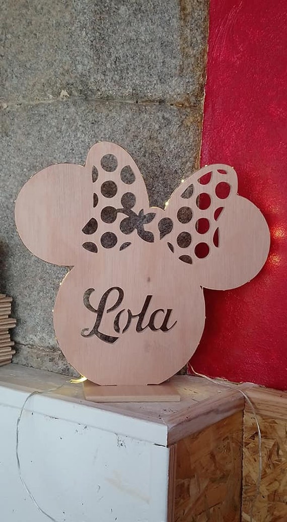 Lampe Veilleuse Minnie avec Leds , Cadeau de Naissance