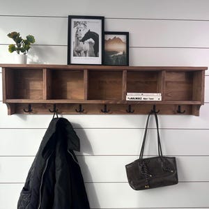 An der Wand befestigte Garderobe mit Wenge hölzernes Öl-Finish, Regal und Würfeln, Eingangsbereich-Organisator