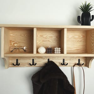 Entryway Coat Rack with Cubbies, Coat Rack with Shelf, Coat Rack with Storage, Wall Coat Rack, Entryway organizer