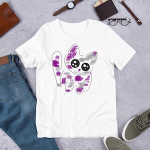 Asexual Demisexual Cat | Unisex t-shirt
