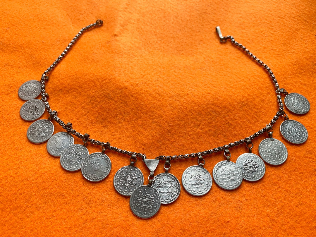 Antique Handmade Ottoman Chain and Ottoman Coins, Silver Necklace Etsy