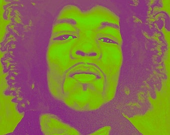 Jimi Hendrix Digital Print: "NEON JIMI"