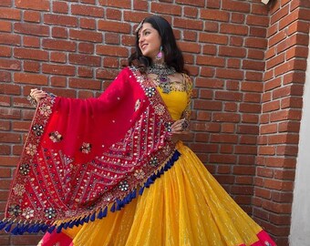 Yellow Color Navratri Collection Lehenga Choli | Navratri Outfit | Navratri Lehenga | Choli For Navratri, Navratri Cloth | Chaniya Choli |