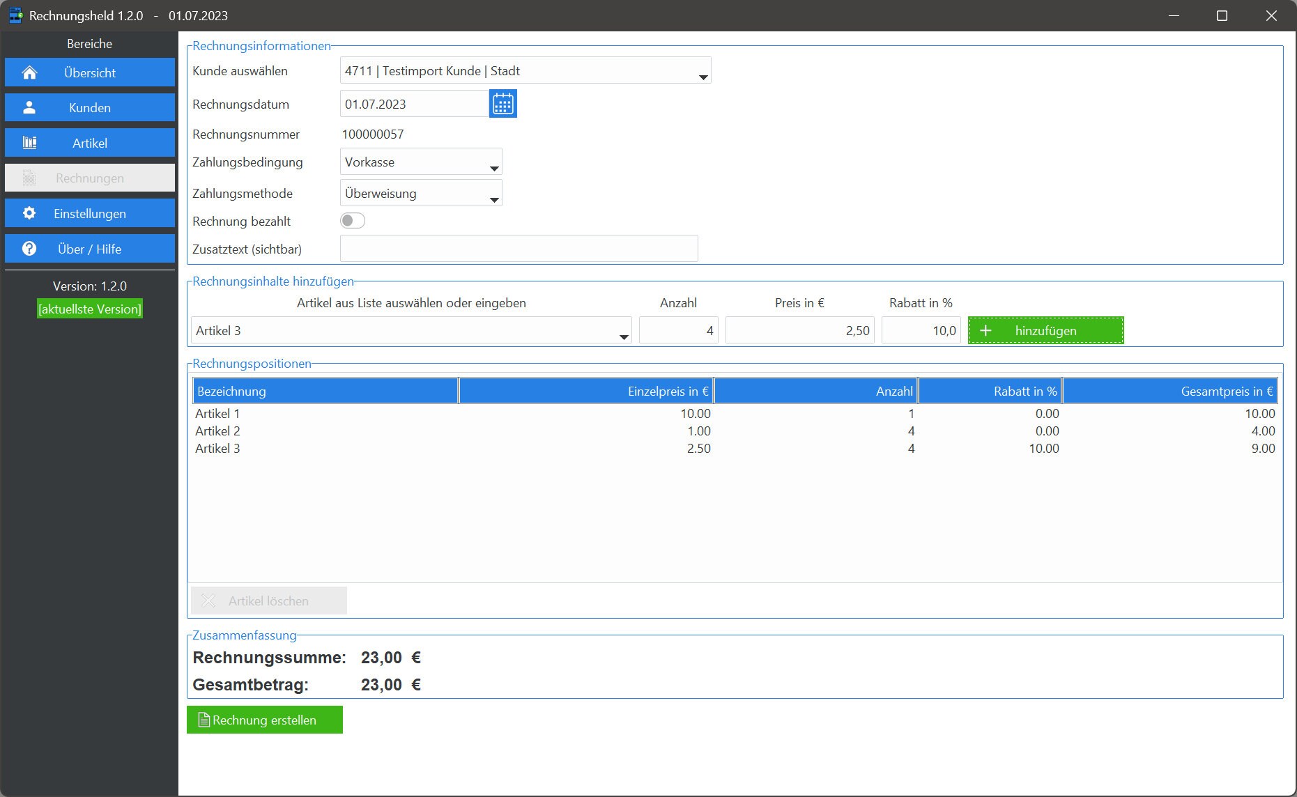 Rechnungssoftware Rechnungsheld zum Erstellen von Rechnungen Etsy Schweiz