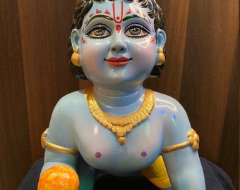 Unique Baby Krishna Statue Size 12inch/Laddu Gopal Murti/Makhan chor/Krishna Lala idol For Home Temples/Altars/top selling Hare Krishna Gift