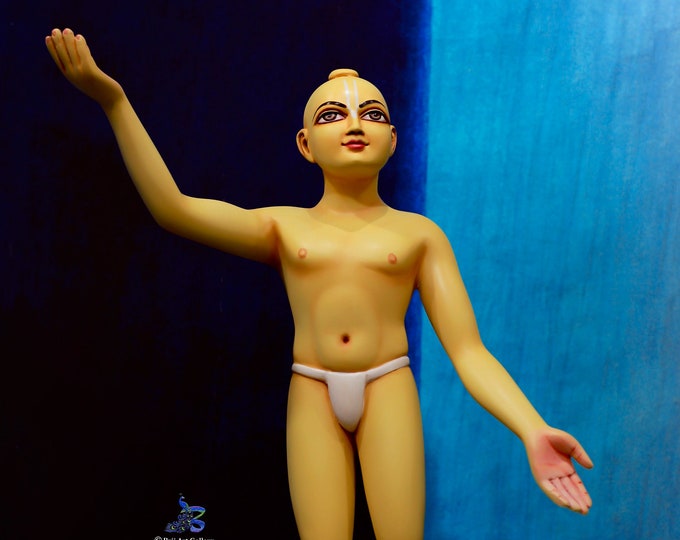 Featured listing image: Gauranga Murti 12 "- Divine Chaitanya Mahaprabhu Deity for Your Home Altar | Perfect Krishna Gift | Ideal for Christmas & Devotional Spaces