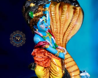 Unique Lord Krishna And Kaliya Statue Size 8 inch/Kaliya Mardan Lila Murti /Krishna Lala idol For Home Temples/top selling Hare Krishna gift
