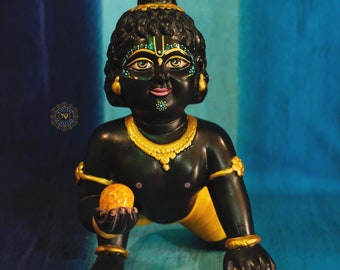 Krishna murti/ Iskcon idol/ Indian statue/Laddu Gopal/ Harekrishna gift/ Baby Kanha (12') For Home Altars and temple/BALGOPAL/holy