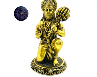 Lord Hanuman Brass statue 7 inches/for home and temple altars/harekrishna gifts/hindu god/iskcon deity/Religious decor/holy item/indian art