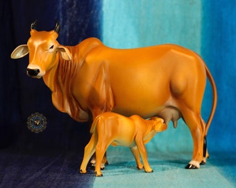 COW 9 inch figurine sitting / Harekrishna gift / Surabhi for altar /handmade items / Indian god/iskcon holy thing/Bhakti idol
