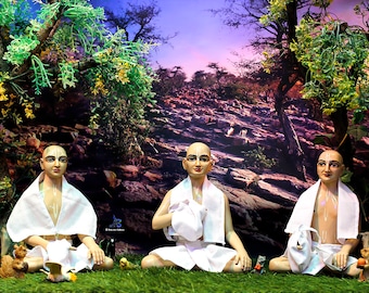 Six Goswami Handmade Deities/Orignal ISKCON Shat Goswami Statue/holy murti/spritual deity/handcrafted decor for home Temples and Altars