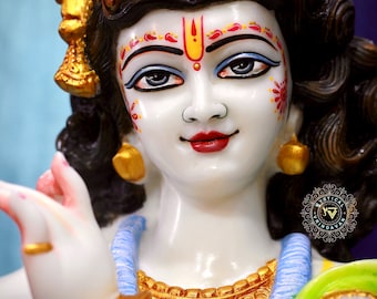 lord Krishna Deity 24 inch/ISKCON Deity For Home Decor and temple/Gopal with Flute /Handmade Marble Dust Hare Krishna Gift/ Bhakti items