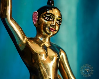 Gaur Nitai Ashtadhatu Metal Deity 12 inch/Iskcon Idol For Home Altar/Hare Krishna Gifts/Gauranga Nityananda
