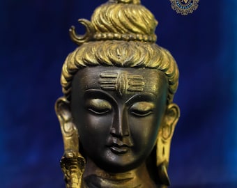 Shiva Wall hanging 4" for home decor and temple altars/handmade face mask for meditation & yoga/Indian Bhakti art item/hindu god/decoration