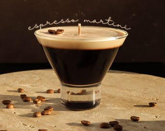 Espresso Martini Candle | Coffee Scented Party Decor | Handmade Cocktail Candle