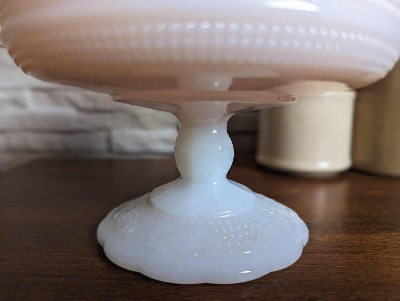 E.O. Brody M6000 White Milk Glass Pedestal Bowl Vintage Bowl From the