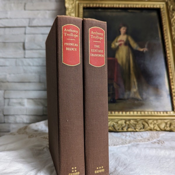 Two vintage books from the 70s, Anthony Trollope, Old decorating book - brown hardcover vintage book - table book - library