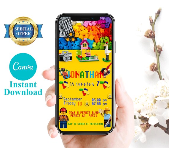Editable Mobile Birthday Invitation Template Birthday Party - Etsy