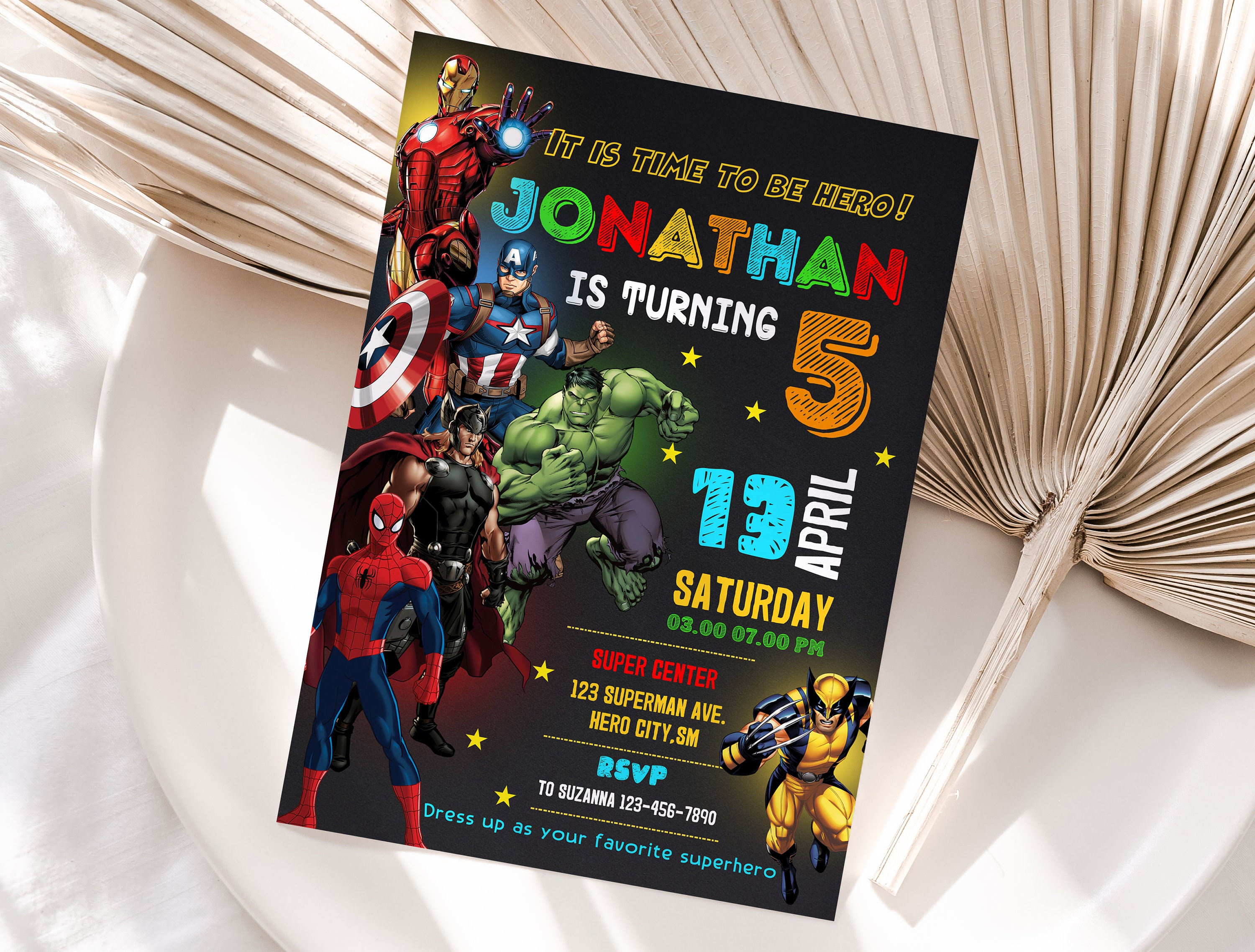 Avengers Birthday Invitation - Etsy