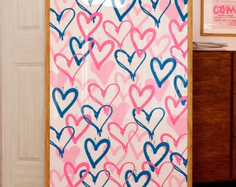 Blue pink wall art Graffiti Hearts print Trendy preppy room decor Cute apartment decor Romantic wall art Girly college dorm decor PRINTABLE