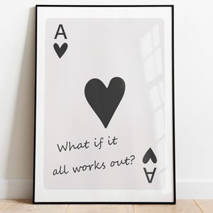 Ace of Hearts Print: Inspirational Retro Playing Card Wall Art (Digital Download)