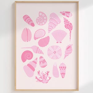 Pink Seashell Print: Modern Coastal Wall Art (Digital Download)