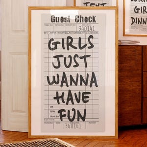 女の子はただ楽しみたいポスター ゲストチェック ウォールアート ファンキーなバーカートプリント 独身女性用デコレーション ガーリー プレッピー カレッジ アパートデコレーション 印刷可能