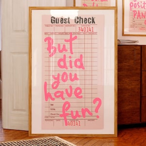 But Did You Have Fun Print Lustiges Spruch Poster Retro Wandkunst Freches Gastgeschenk Printable zum Ausdrucken