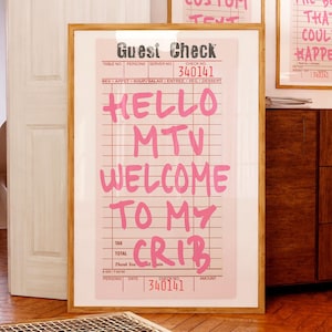 Hello MTV Welcome To My Crib Poster: Retro Entryway Art (Digital Download