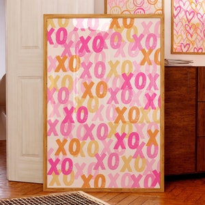 XOXO print Pink orange trendy wall art XO poster Colorful Graffiti wall art Preppy room decor for teens Cute Girly funky wall art PRINTABLE