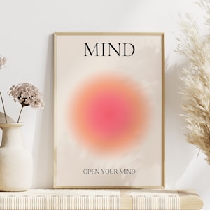 Open Your Mind Poster: Aura Gradient Print, Modern Spiritual Art (Digital Download)