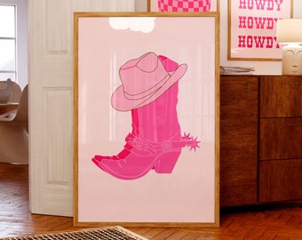 Cowgirl boots print Girly Western wall art Trendy preppy room decor Southwestern wall art Disco Cowgirl room decor For teens PRINTABLE