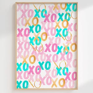 XOXO print XO Hugs Kisses wall art Graffiti poster Tendy College dorm decor Fun Preppy room decor for teens Cute Friendship gifts PRINTABLE