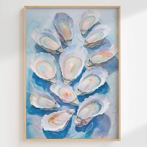 Oyster Print: Abstract Coastal Kitchen Seafood Wall Art (Digital Download)